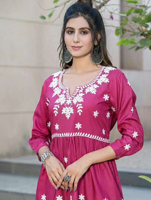 Women Burgundy Kurta Sharara Set - 22453969 -  Standard Image - 1