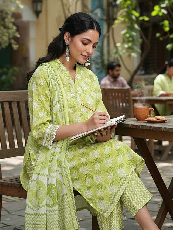women green suit set - 22453974 -  Standard Image - 4