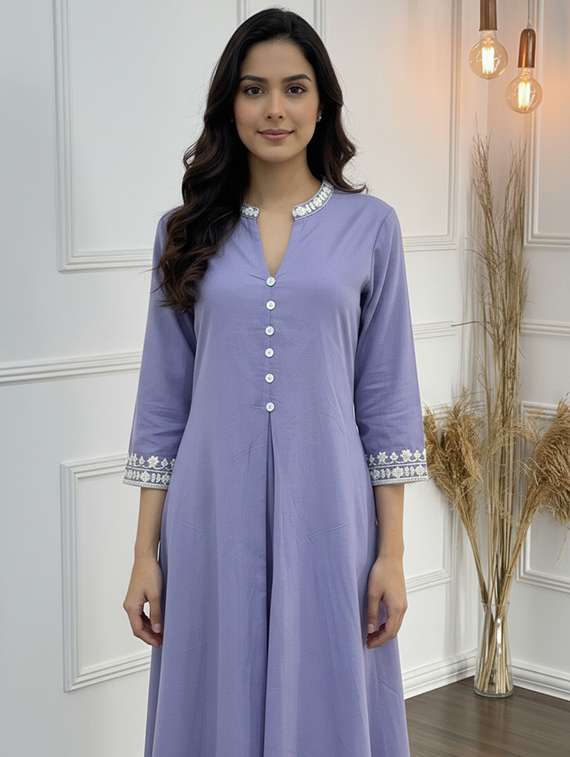 Women Purple Kurta Pant Set - 22453978 -  Standard Image - 1