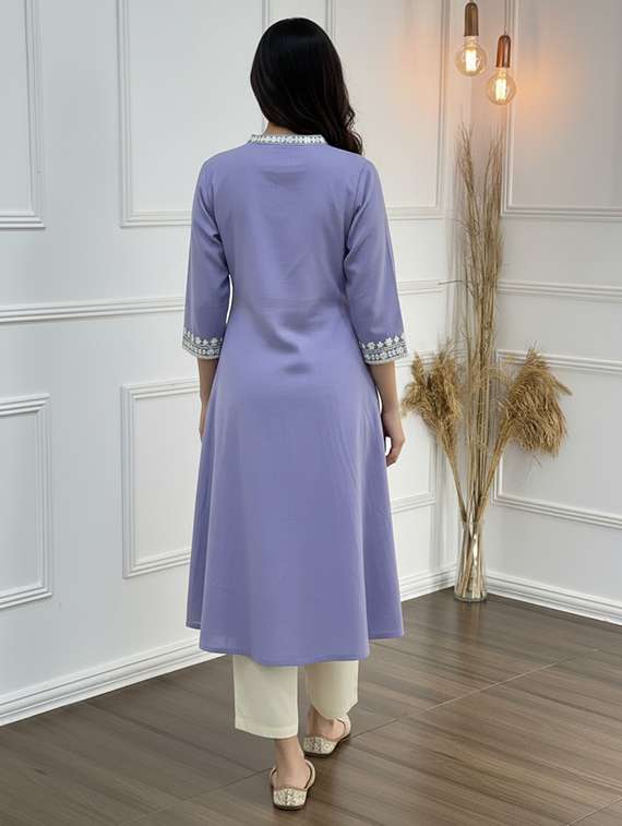 Women Purple Kurta Pant Set - 22453978 -  Standard Image - 4
