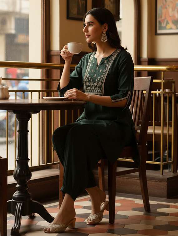 women solids green fusion set - 22453989 -  Standard Image - 4