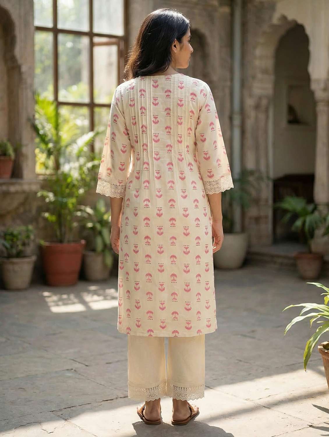 Women Pink Kurta Pant Set - 22453994 -  Standard Image - 4