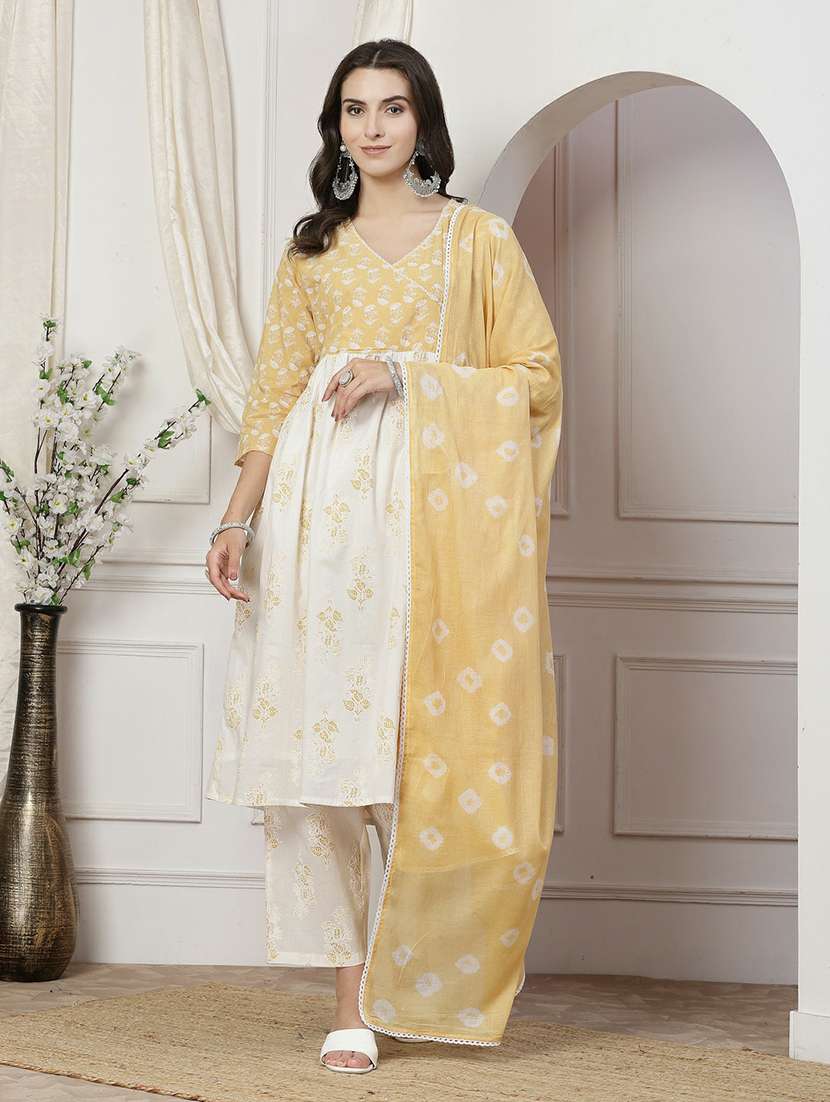 women off white suit set