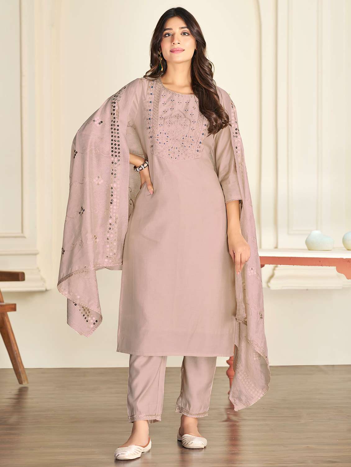 women beige suit set