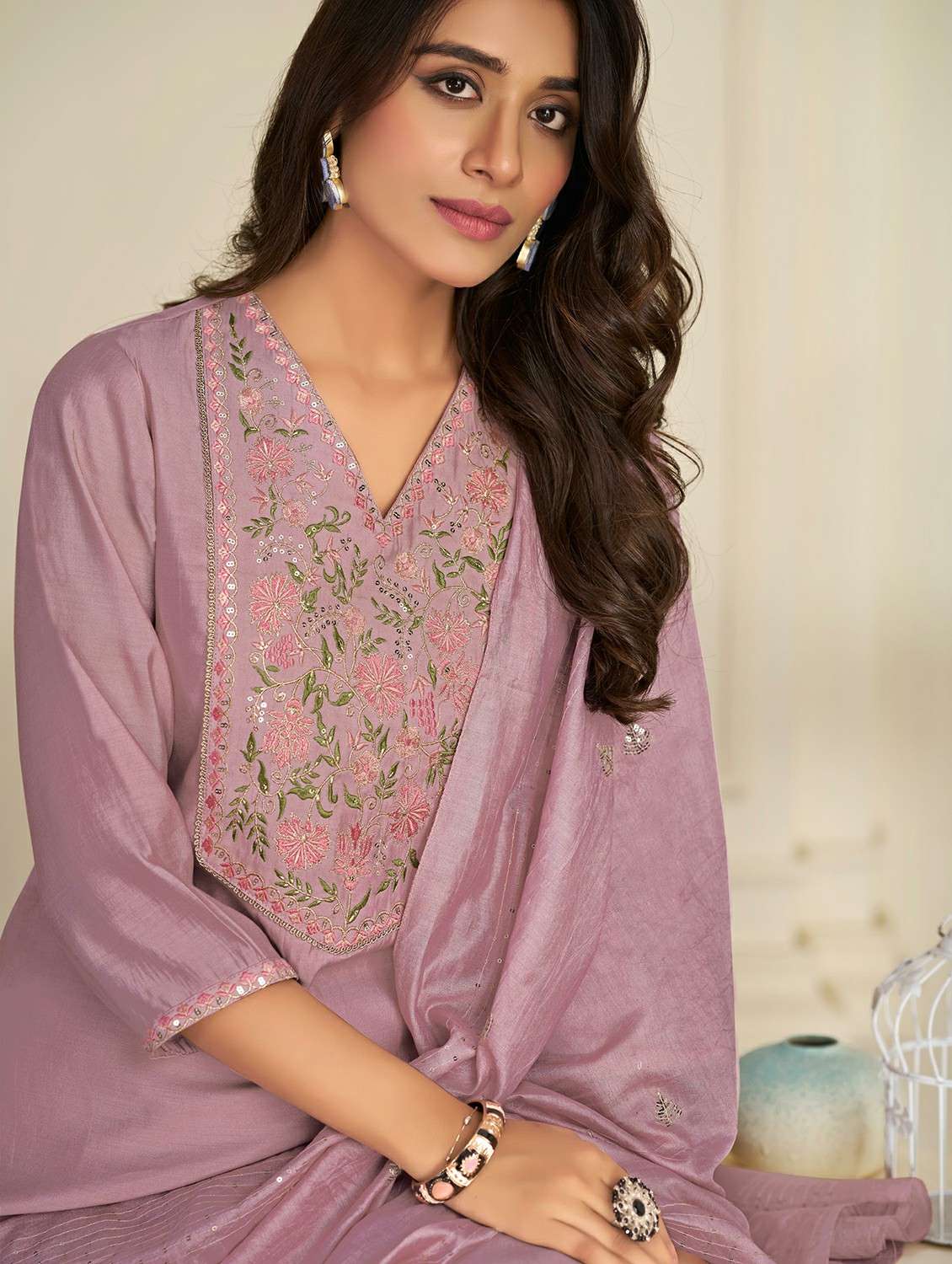 women mauve suit set - 22454014 -  Standard Image - 1