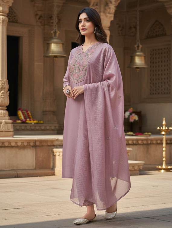 women mauve suit set - 22454014 -  Standard Image - 4