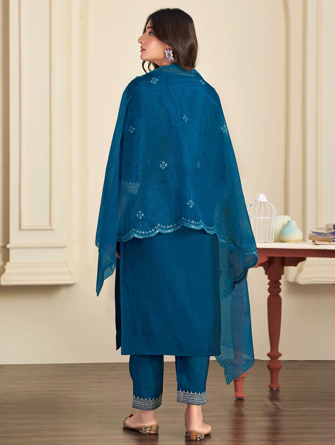 women teal suit set - 22454016 -  Standard Image - 4
