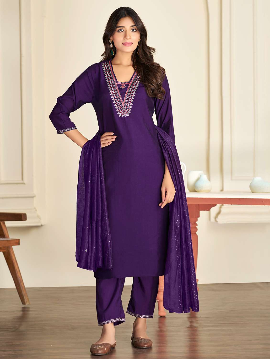 women purple suit set