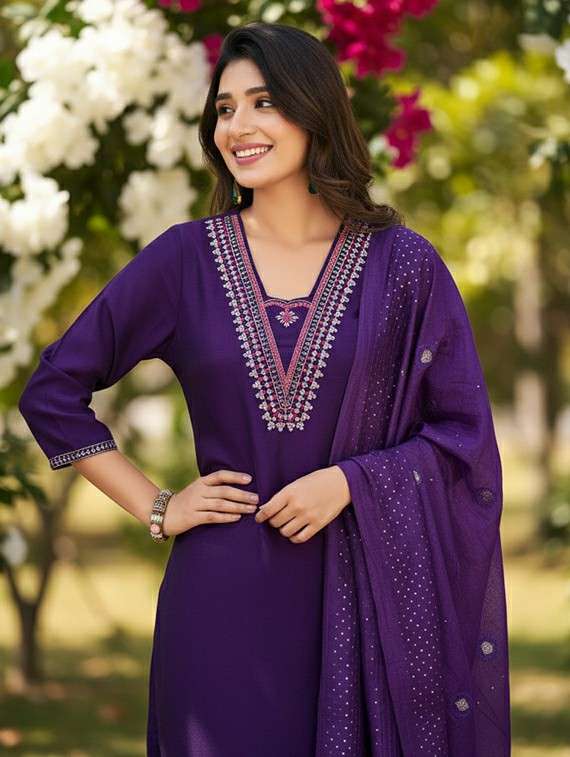 women purple suit set - 22454025 -  Standard Image - 1