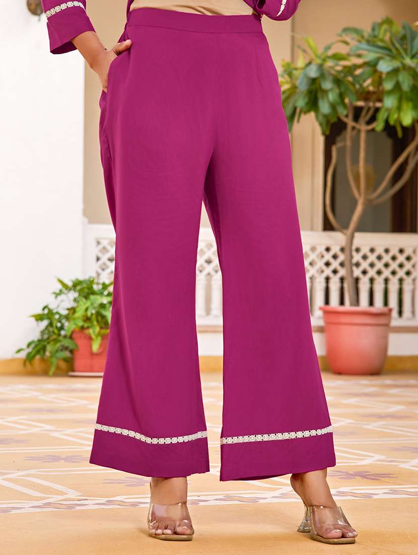 women solid with work three quarter sleeve ethnic co-ord set - 22454051 -  Standard Image - 4