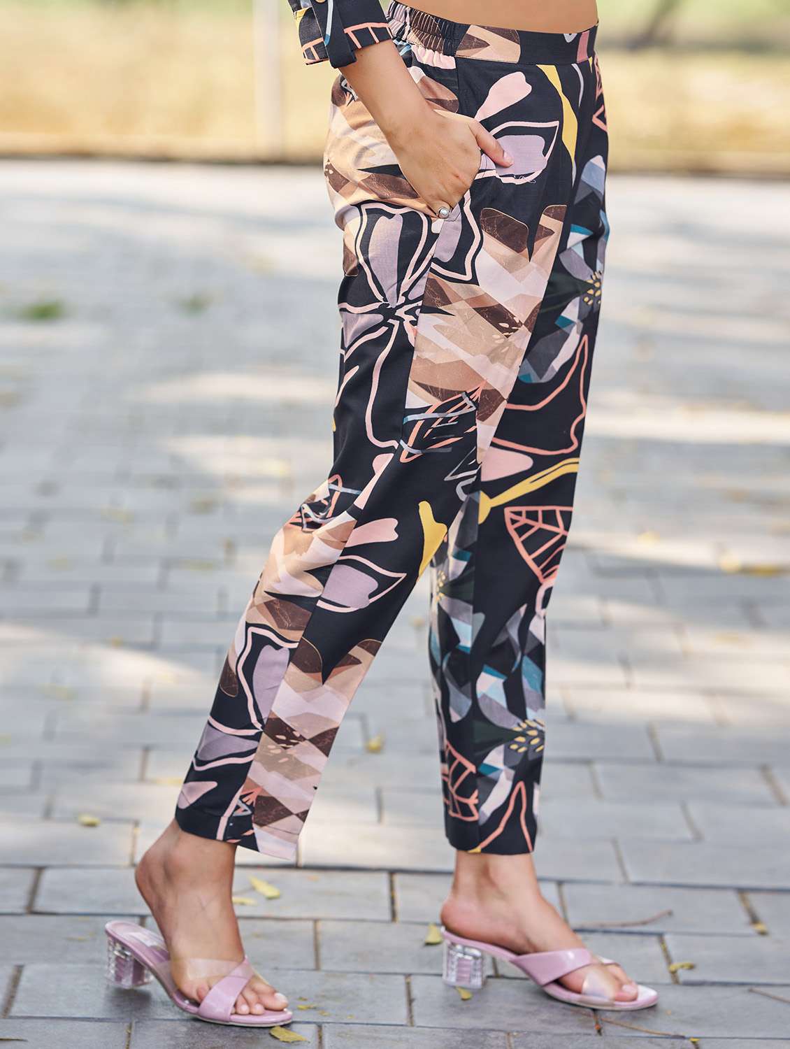 women printed three quarter sleeve ethnic co-ord set - 22454057 -  Standard Image - 4