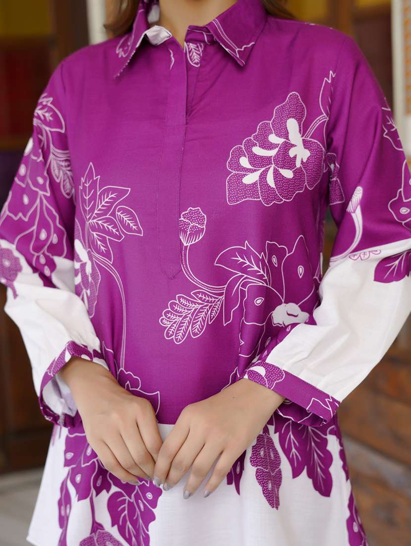 women printed long sleeve ethnic co-ord set - 22454094 -  Standard Image - 1