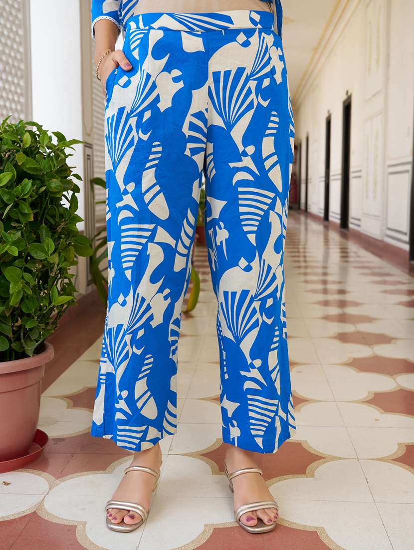 women printed three quarter sleeve ethnic co-ord set - 22454101 -  Standard Image - 4