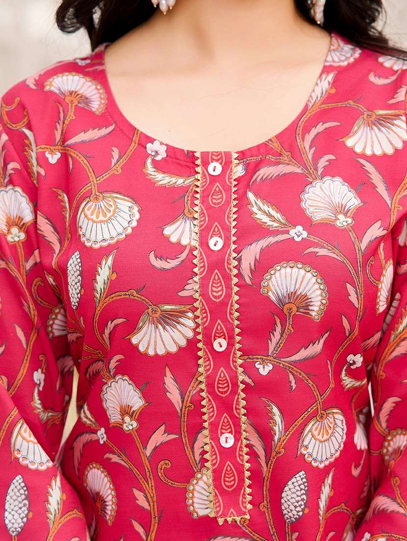 Women Printed Three Quarter Sleeve Kurta Pant With Dupatta Set - 22454179 -  Standard Image - 4