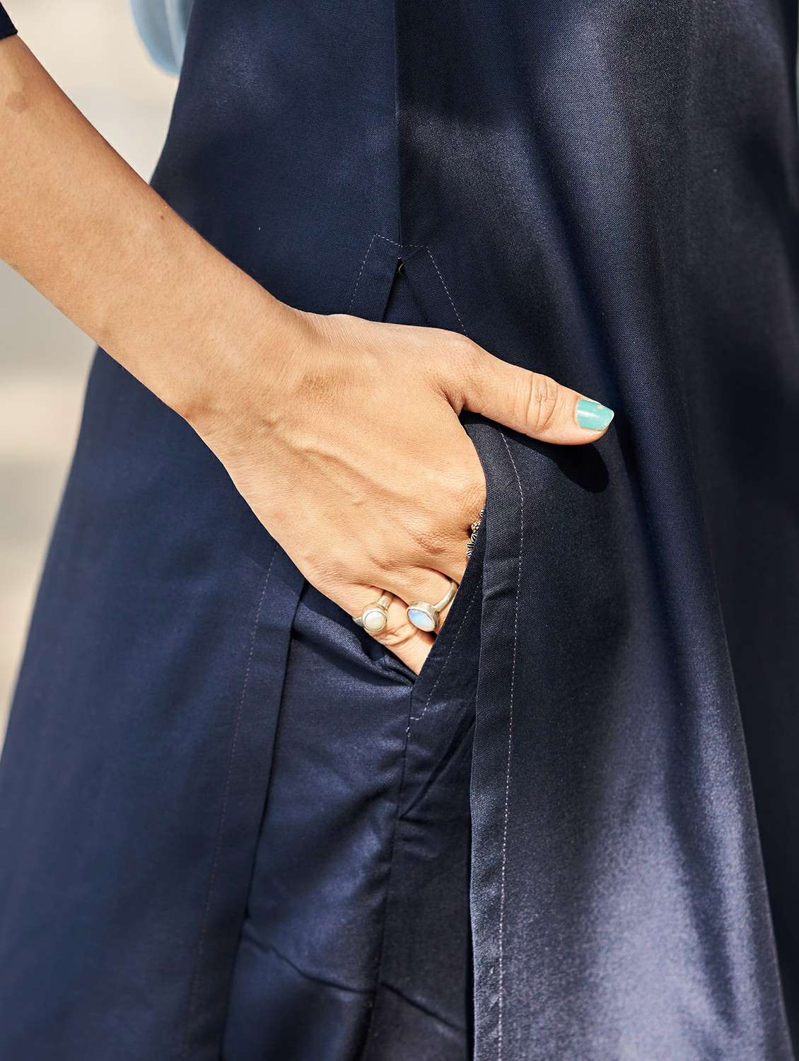 women solid with work three quarter sleeve kurta pant with dupatta set - 22454222 -  Standard Image - 4