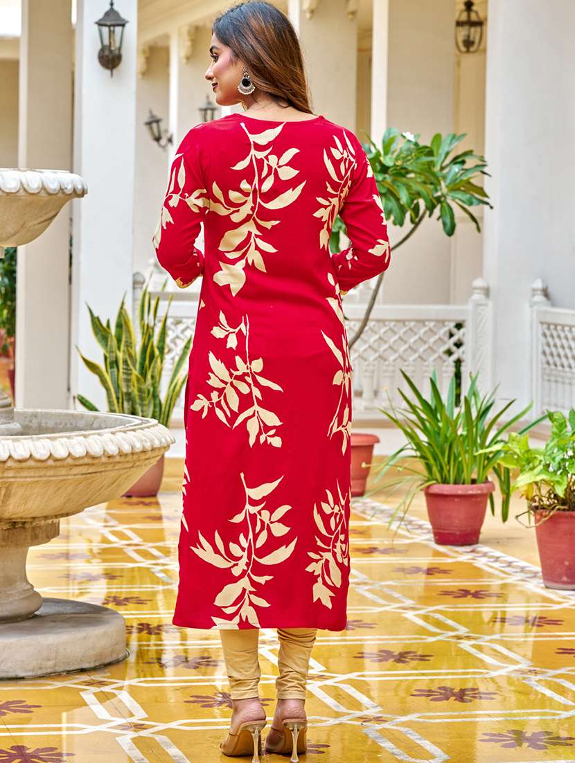 women printed three quarter sleeve kurta legging set - 22454299 -  Standard Image - 4