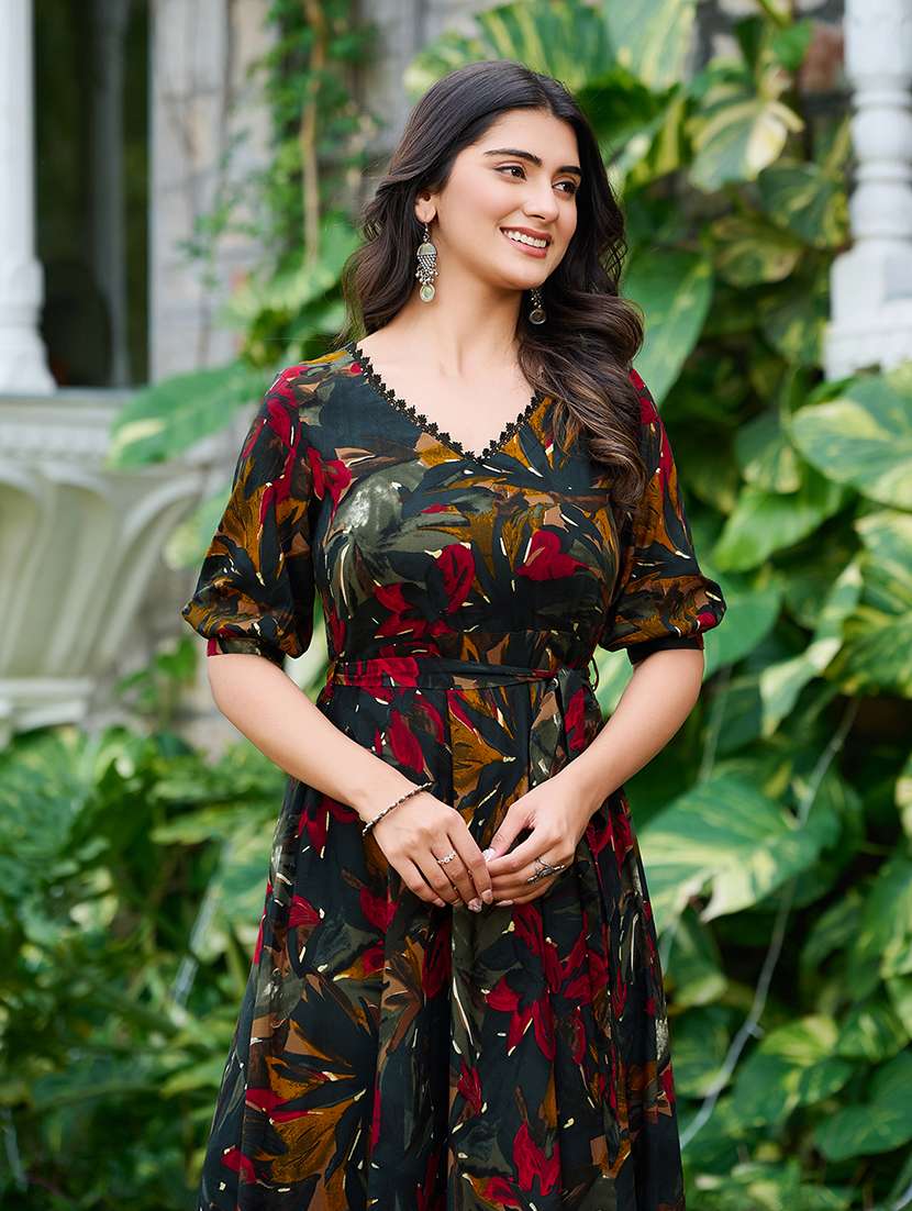 women printed cotton a-line dress party wear - 22454327 -  Standard Image - 1
