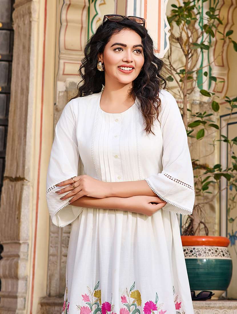 women white cotton straight dress - 22454336 -  Standard Image - 1