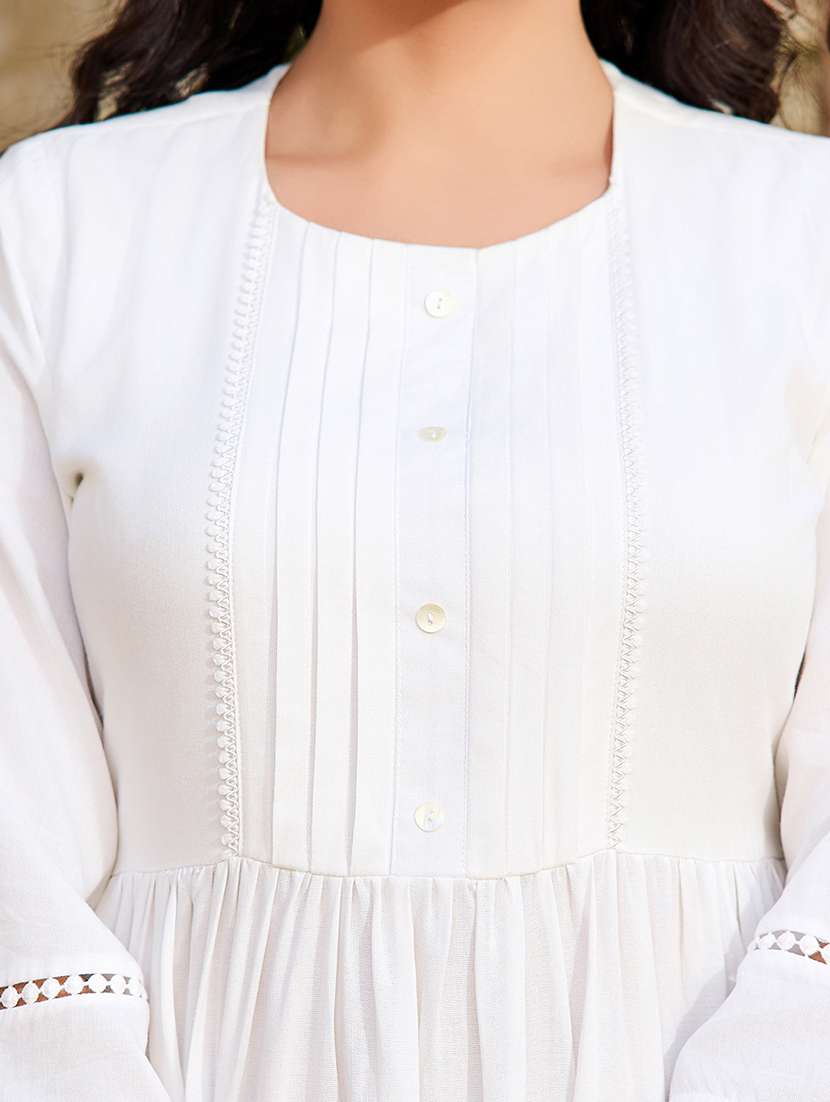 women white cotton straight dress - 22454336 -  Standard Image - 4