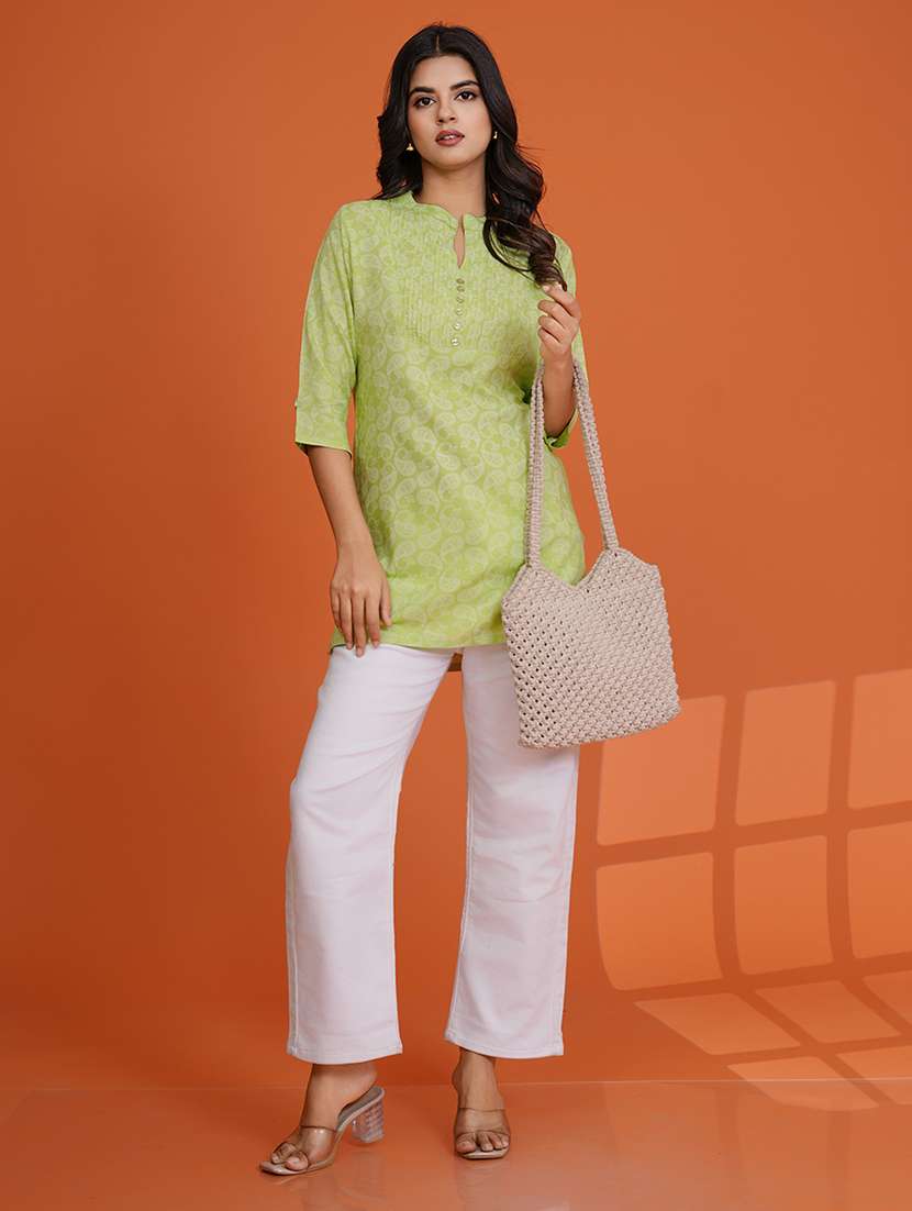 women green viscose a-line dress - 22454337 -  Standard Image - 4