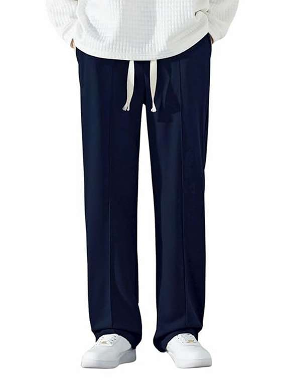 men solid mid rise relaxed fit track pant - 22454360 -  Standard Image - 1