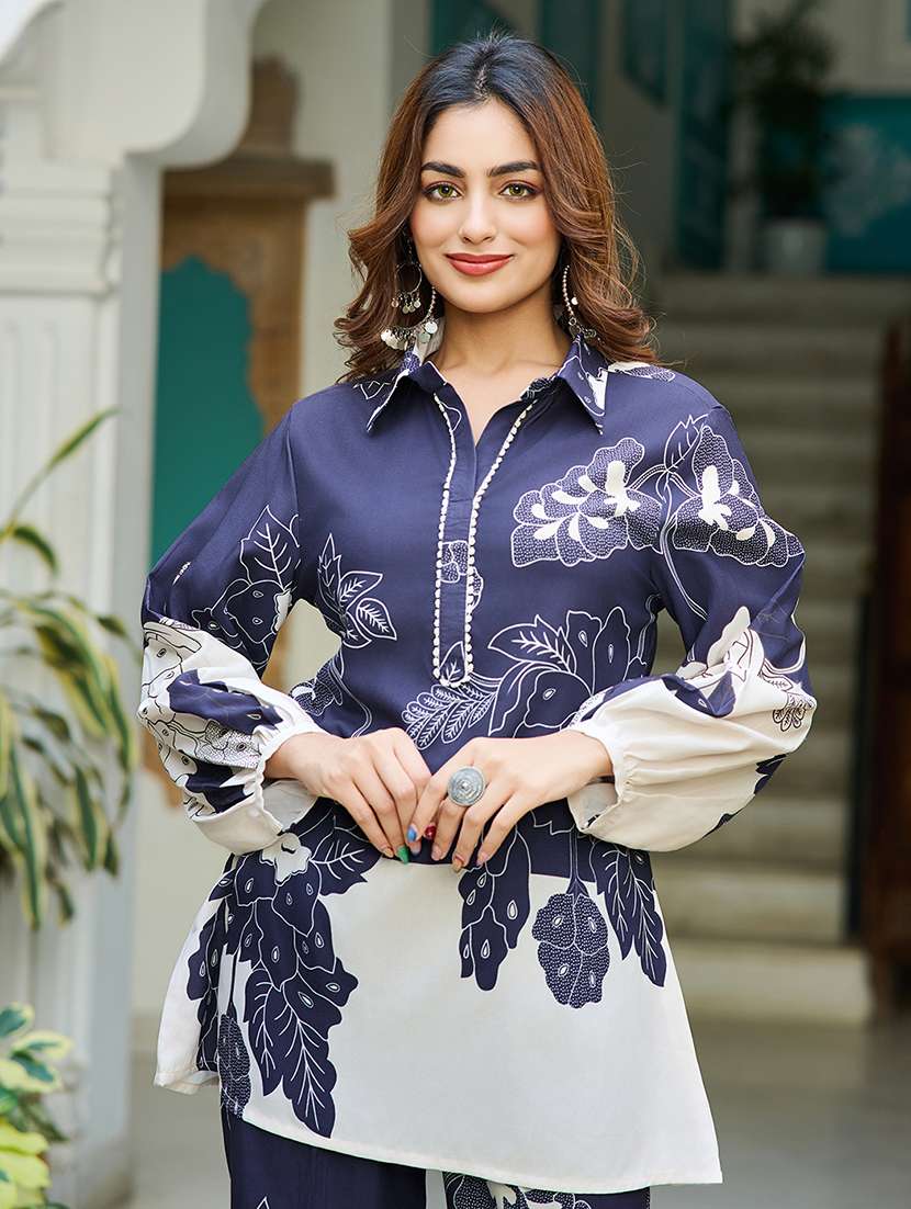 women printed long sleeve ethnic co-ord set - 22454375 -  Standard Image - 1