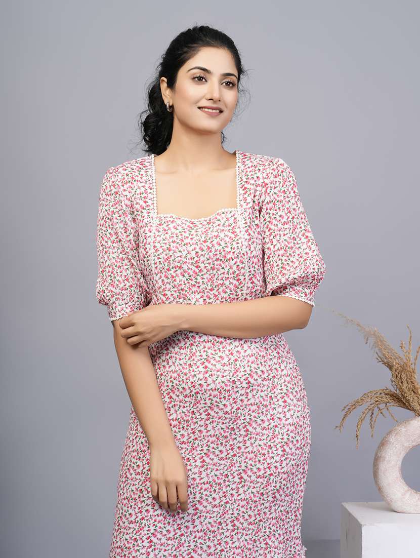 women pink cotton straight dress - 22454438 -  Standard Image - 1