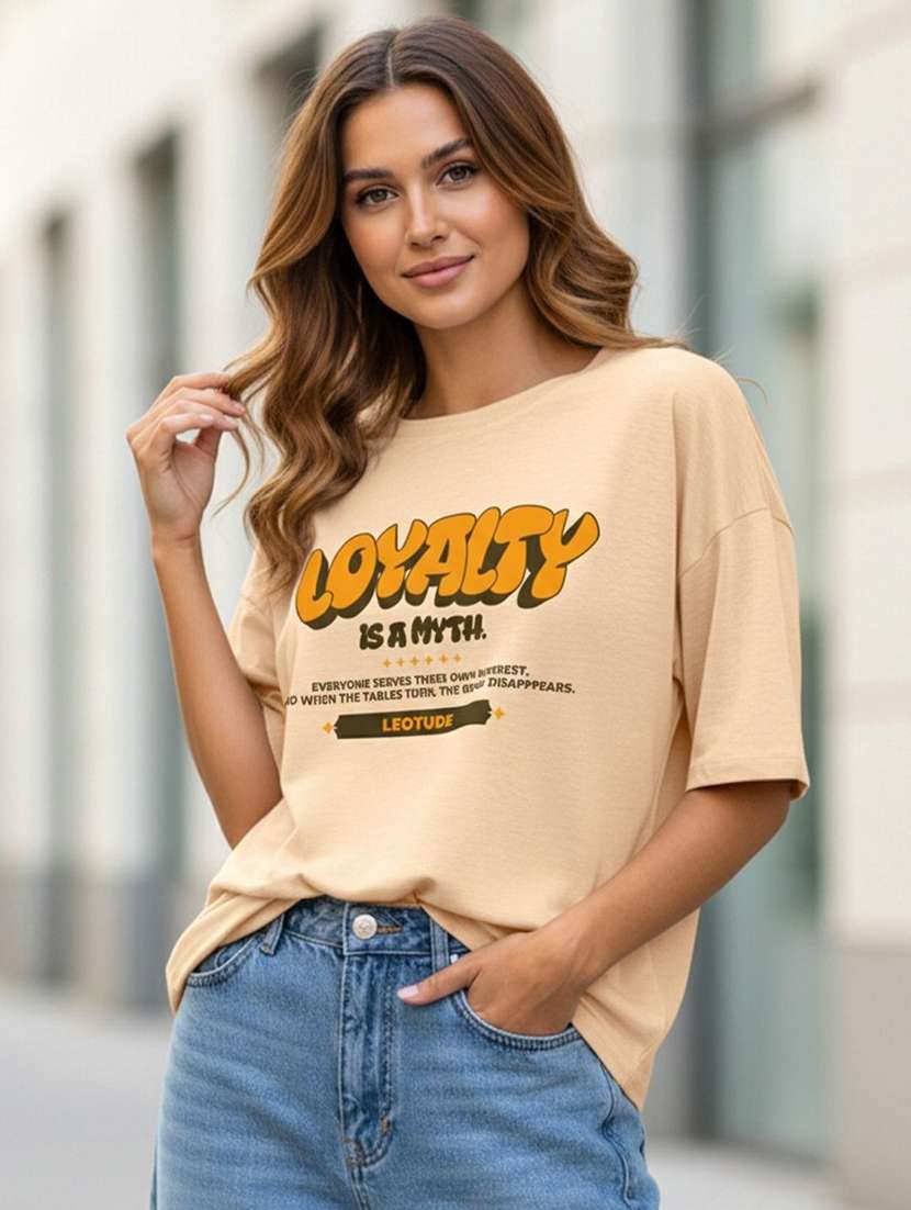 women printed short sleeve oversized t-shirt - 22454569 -  Standard Image - 1