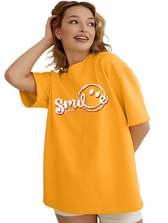 women printed short sleeve oversized t-shirt - 22454758 -  Standard Image - 1