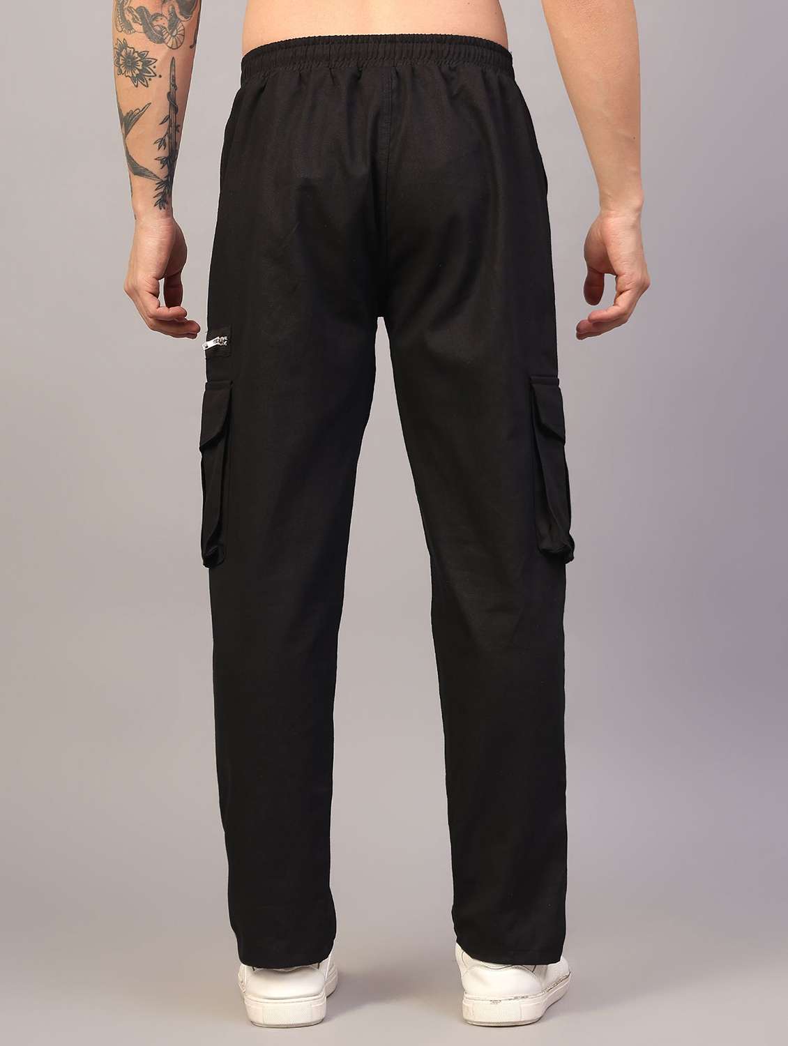 men solid high rise regular fit cargo  - 22455516 -  Standard Image - 1