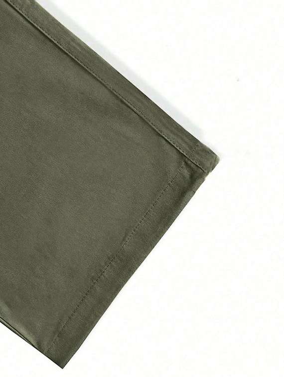 men solid high rise regular fit cargo - 22455526 -  Standard Image - 4