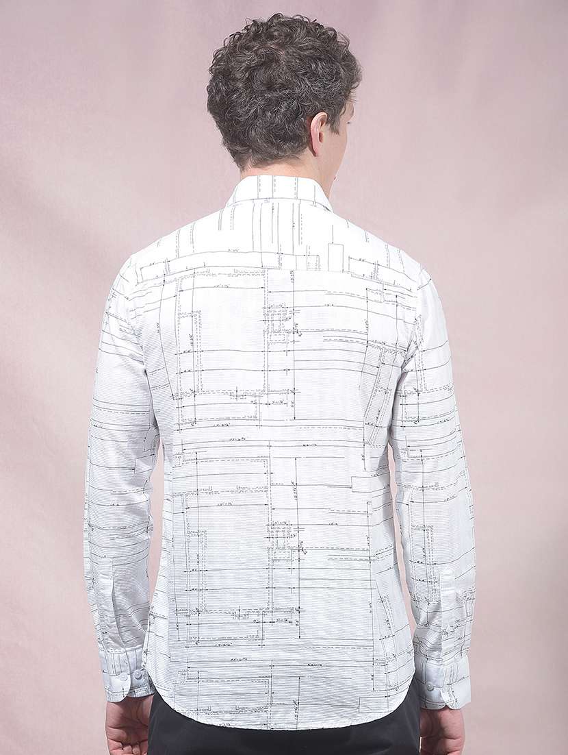 men printed long sleeve slim fit casual shirt - 22455927 -  Standard Image - 4
