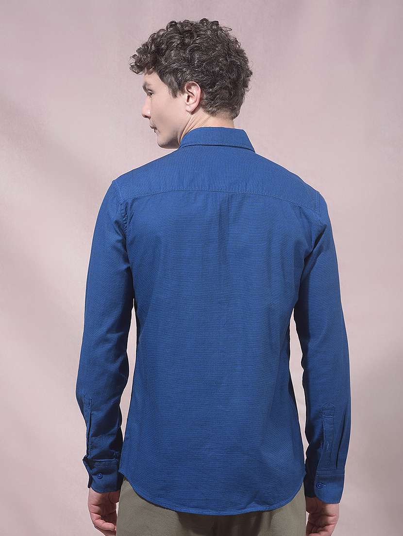 men solid long sleeve slim fit casual shirt - 22455929 -  Standard Image - 4