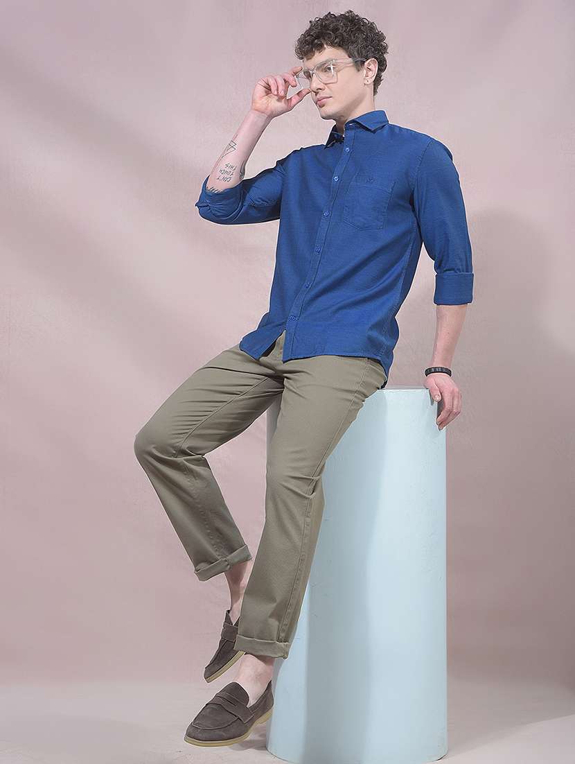 men solid long sleeve slim fit casual shirt - 22455929 -  Standard Image - 6