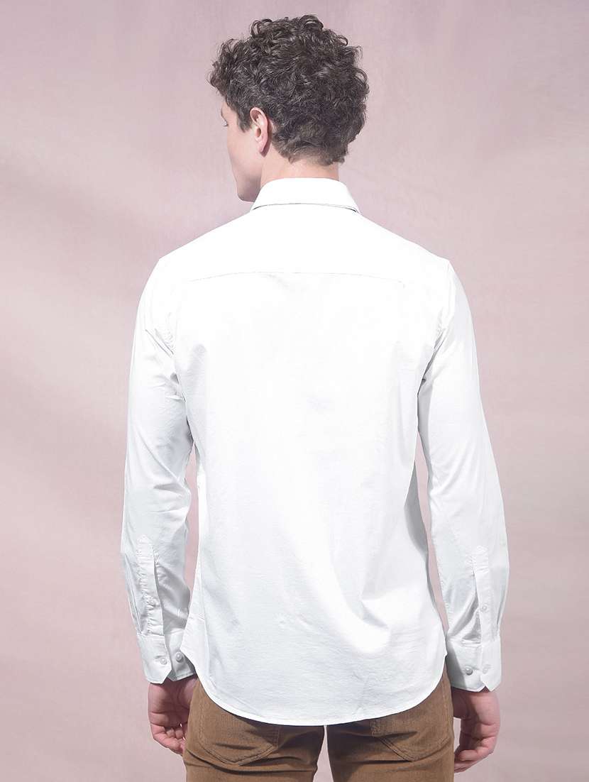 men solid long sleeve slim fit casual shirt - 22455935 -  Standard Image - 4
