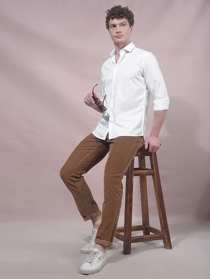 men solid long sleeve slim fit casual shirt - 22455935 -  Standard Image - 6