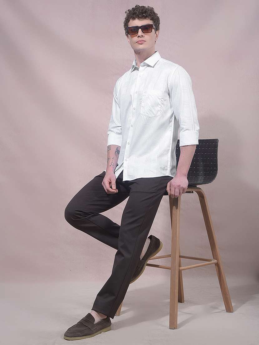 men solid long sleeve slim fit casual shirt - 22455939 -  Standard Image - 6