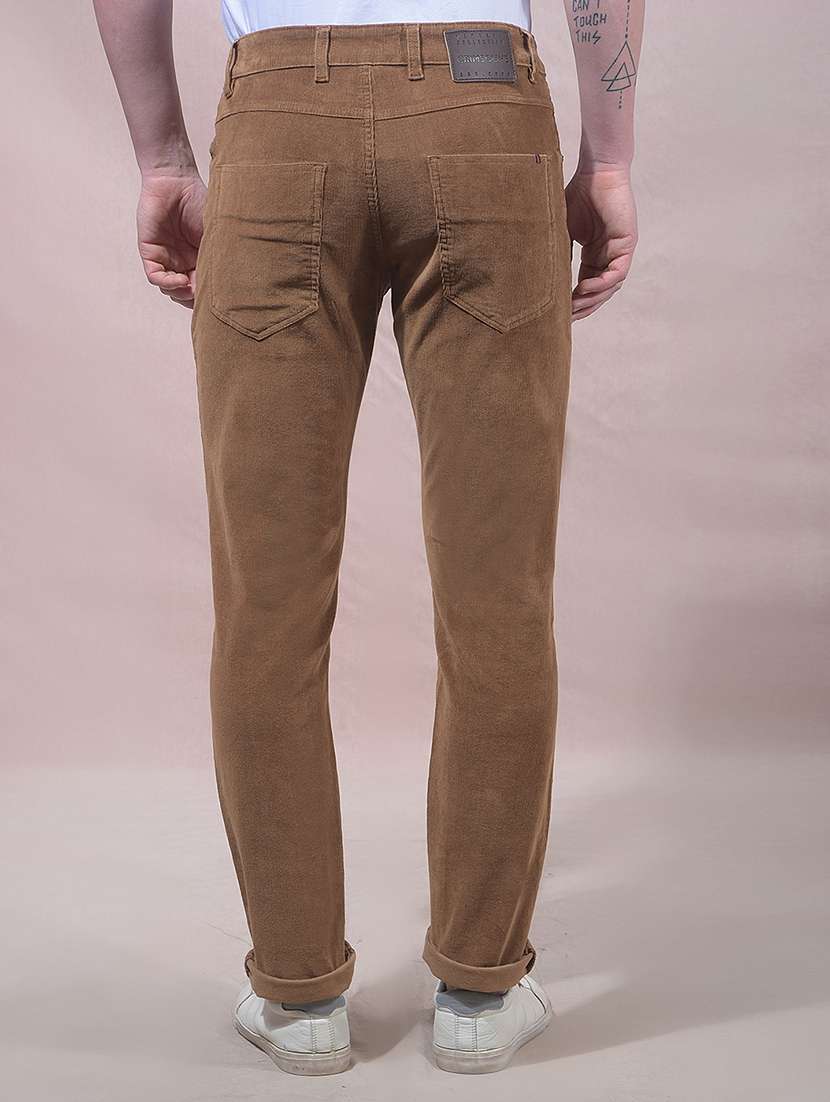 Men Solid Mid Rise Chinos Casual Trouser - 22455969 -  Standard Image - 4