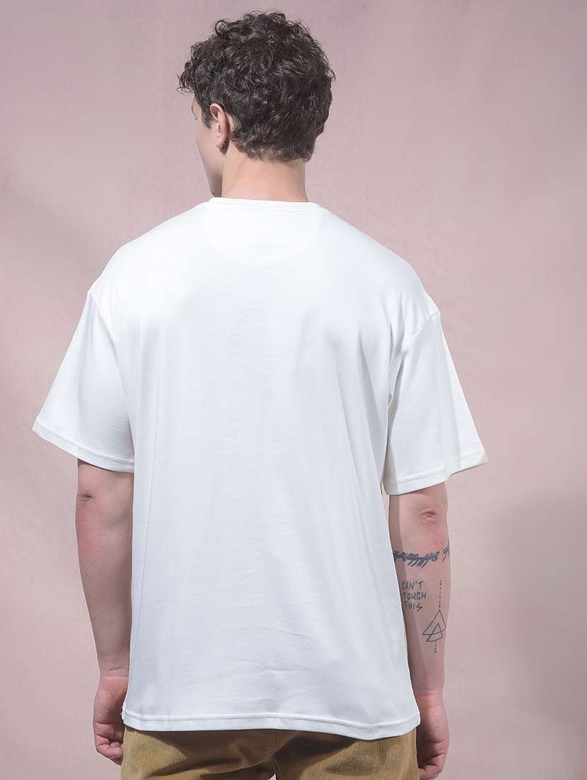 men white cotton front print t-shirt - 22455970 -  Standard Image - 4