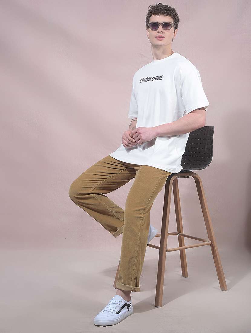 men white cotton front print t-shirt - 22455970 -  Standard Image - 6