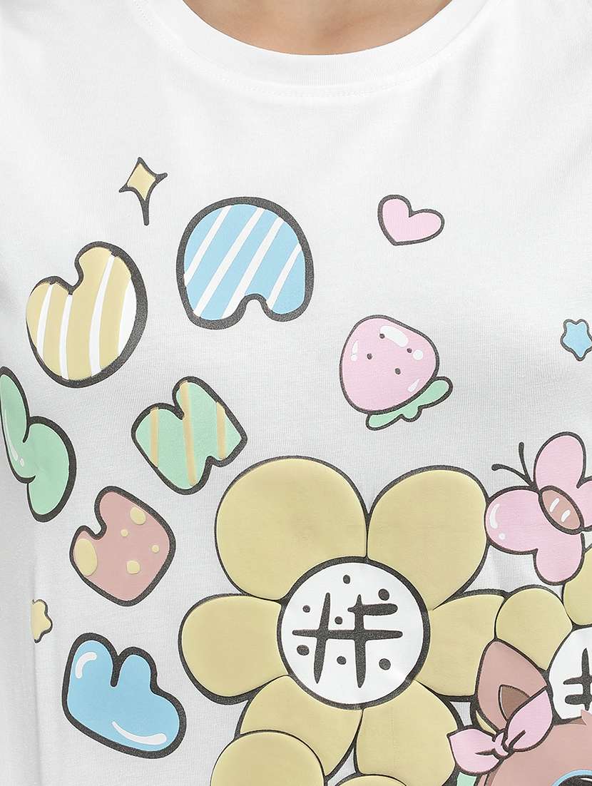 Girl White Cotton Tee - 22456021 -  Standard Image - 1