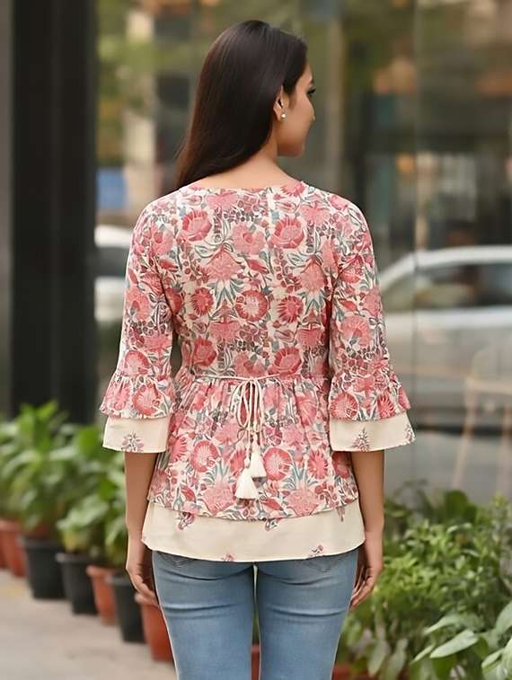 women beige cotton straight kurti - 22456048 -  Standard Image - 4