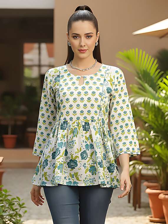 women white cotton straight kurti