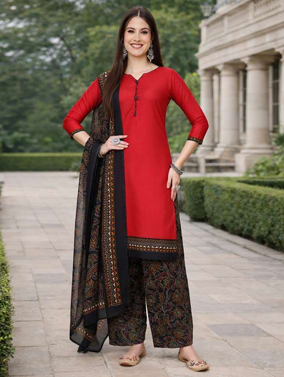 women maroon kurta salwar set