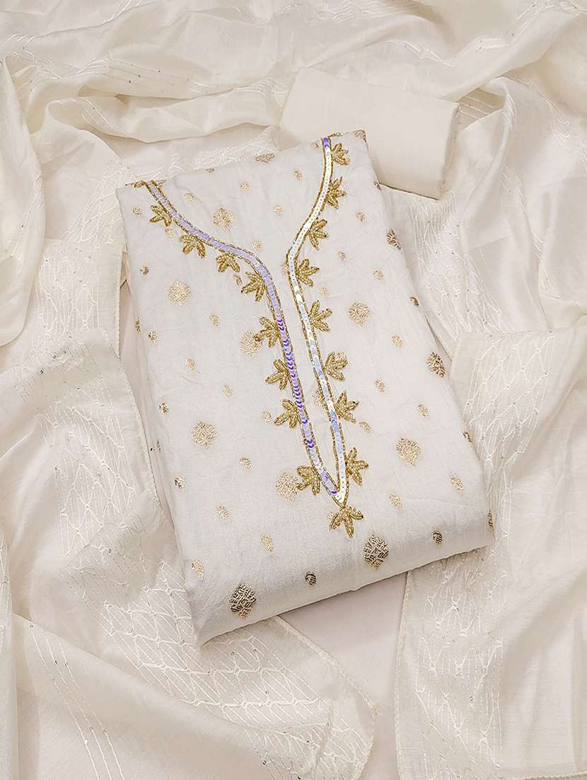 women self design unstitched suit set