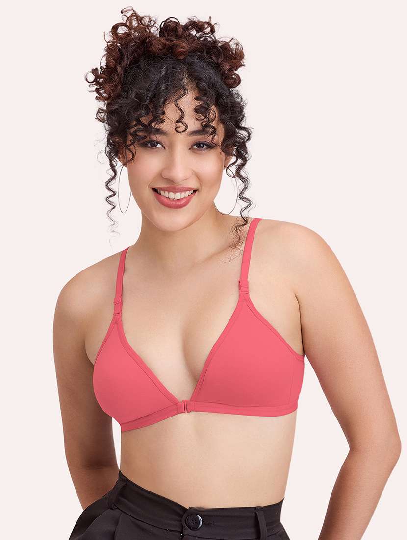 women pack of 2 solid non padded front open bra - 22456274 -  Standard Image - 1