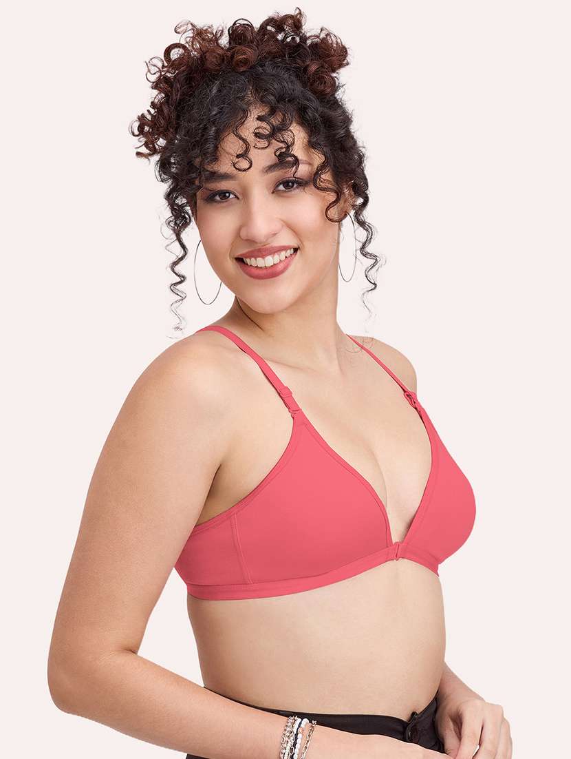 women pack of 2 solid non padded front open bra - 22456275 -  Standard Image - 1