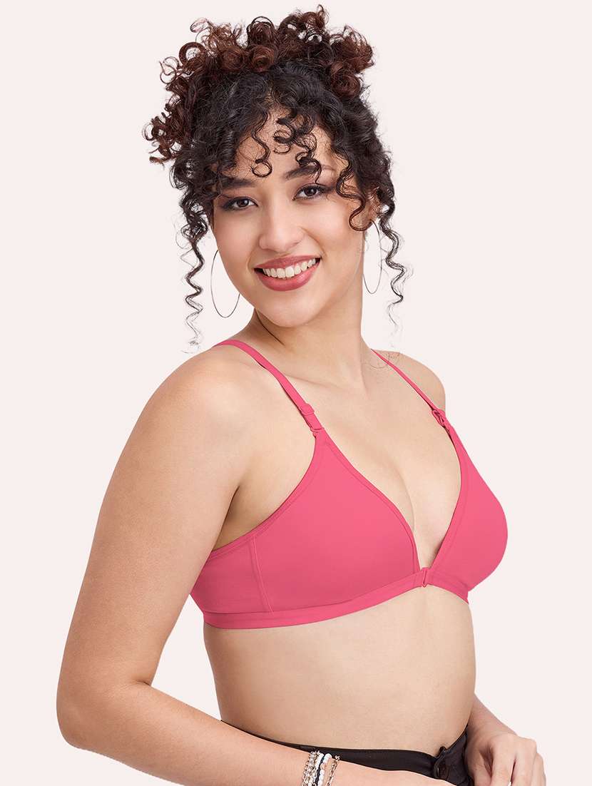 women pack of 2 solid non padded front open bra - 22456276 -  Standard Image - 1