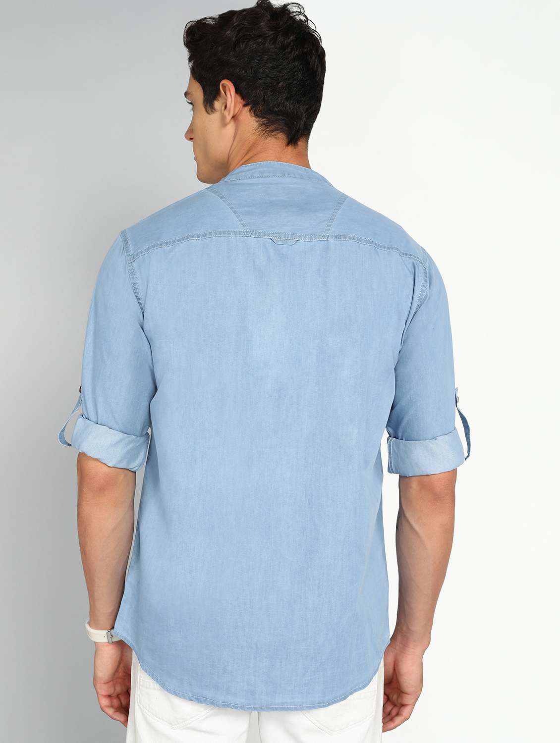 men solid long sleeve regular fit casual shirt - 22456284 -  Standard Image - 4