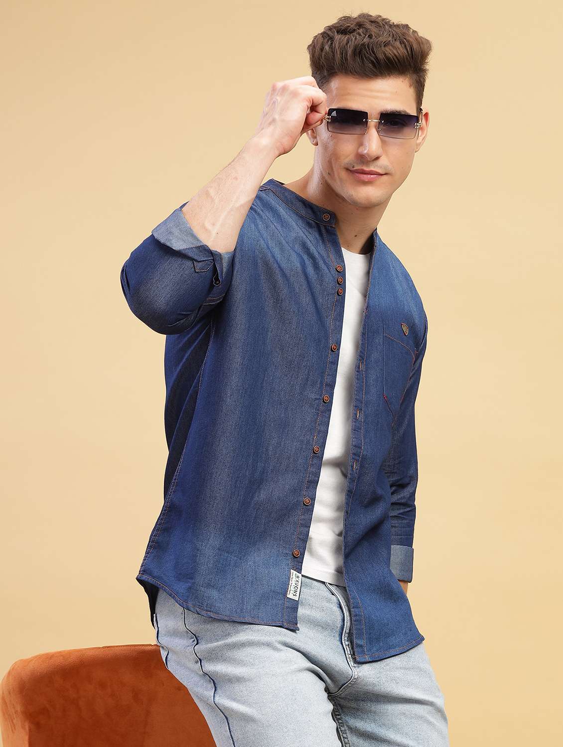 men solid long sleeve regular fit casual shirt